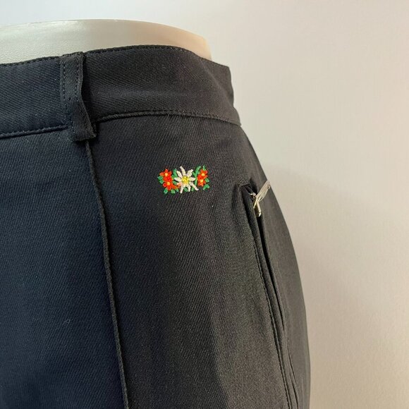 Vintage Post Card by Dario Talenti Italian Designer 80s Black Ski Pants - IT 50 - Picture 3 of 6